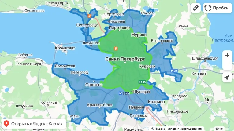 Карта доставок